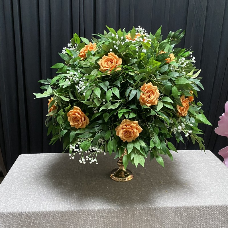 Greenery Rose Artificial Flower Ball | Wedding Table Centerpiece Wholesale | Kingyee Flora