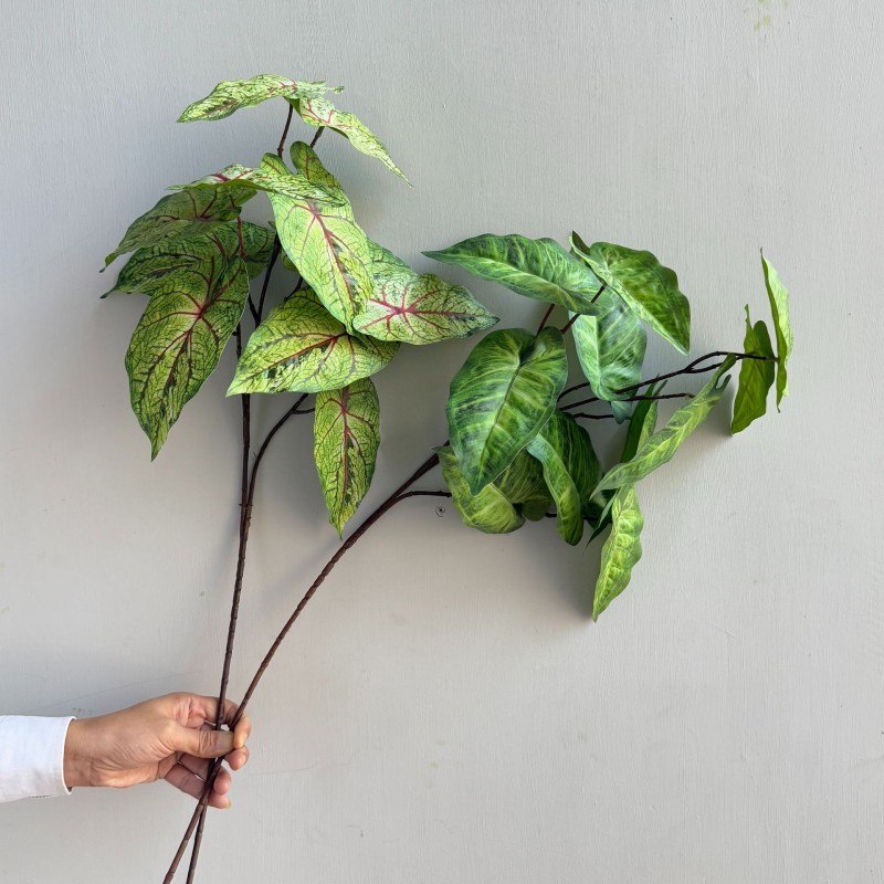 Artificial Caladium Leaf Greenery Stem Wholesale | Kingyee Flora