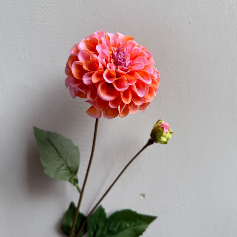 2-Head Real-Touch Dahlia Artificial Flower Stem - Kingyee Flora