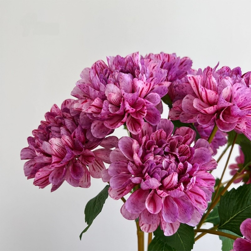 Speckled Purple Artificial Dahlia Stem Wholesale | Vintage Silk Wedding Filler Flower | Kingyee Flora - Image 7