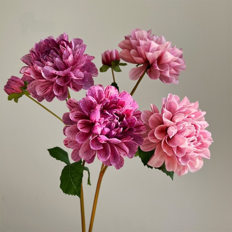 Speckled Purple Artificial Dahlia Stem Wholesale | Vintage Silk Wedding Filler Flower | Kingyee Flora - Image 5