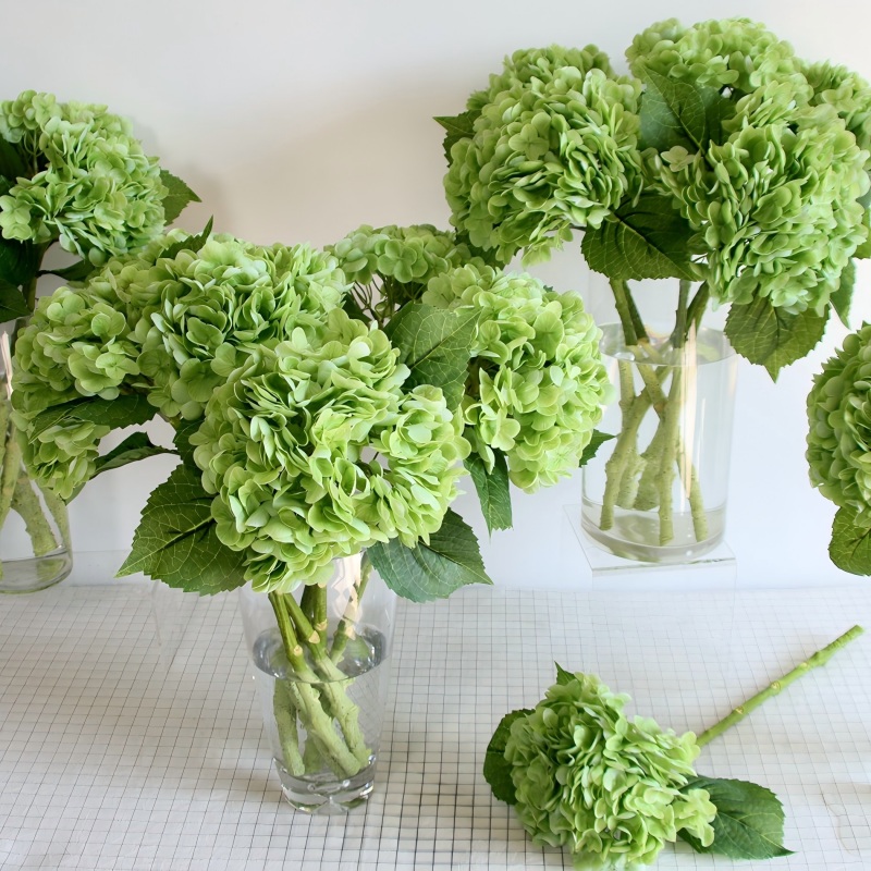 Artificial Hydrangea Stem - Real Touch Silk Flower, 48cm Long, 17cm Bloom, Bulk Wholesale for Wedding & Home Decor | Kingyee Flora - Image 4