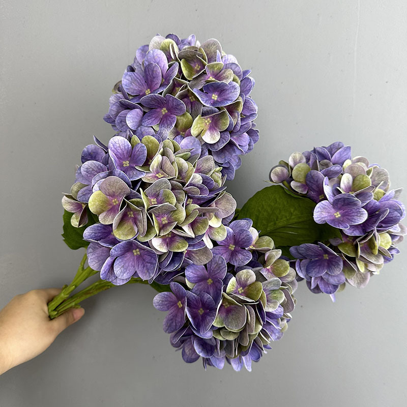 Artificial 91 Heads 3D Film Hydrangea Wholesale | Kingyee Flora