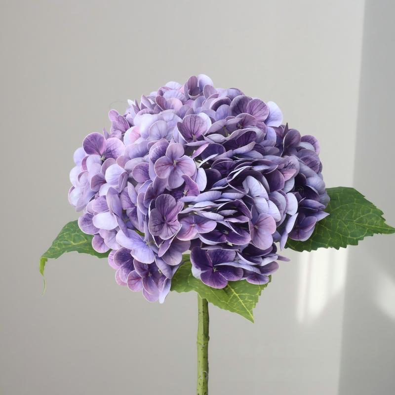 Artificial Hydrangea Stem - Real Touch Silk Flower, 48cm Long, 17cm Bloom, Bulk Wholesale for Wedding & Home Decor | Kingyee Flora - Image 8