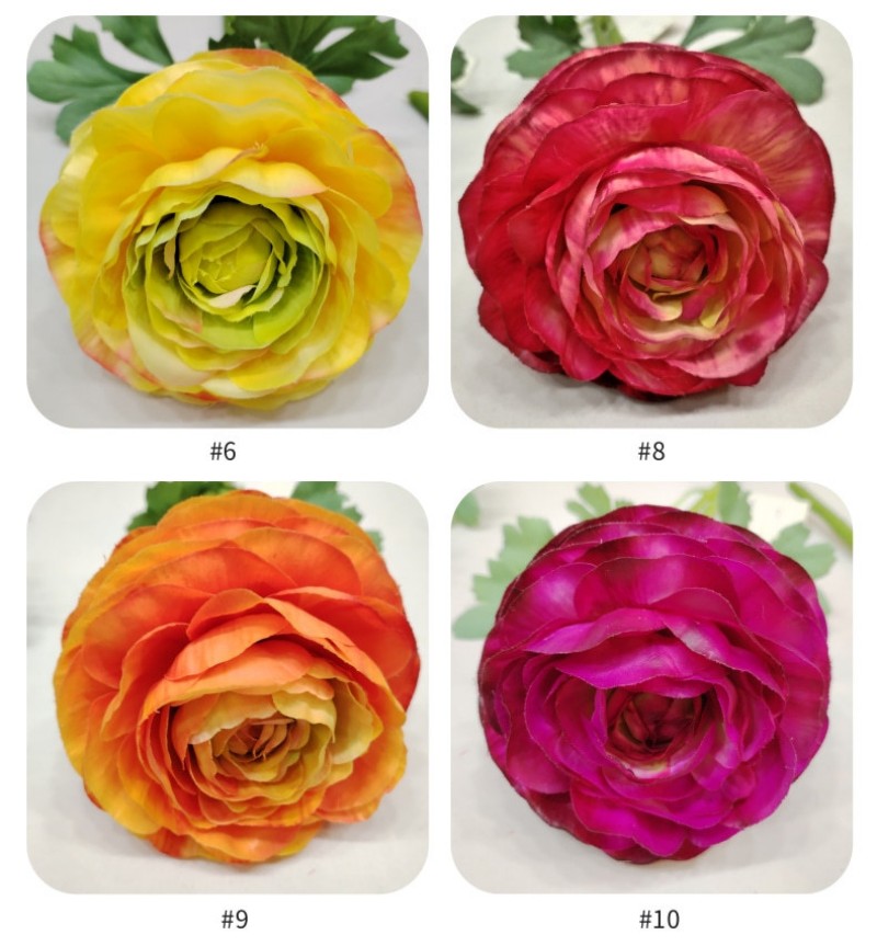 Artificial 2 Head Ranunculus Flower Stem Wholesale | Kingyee Flora - Image 7