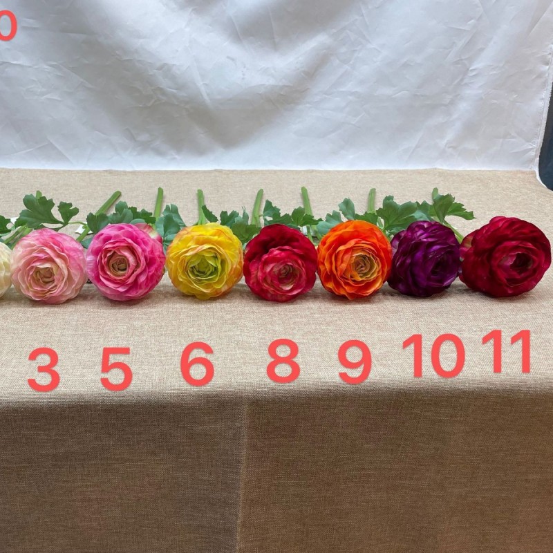 Artificial 2 Head Ranunculus Flower Stem Wholesale | Kingyee Flora - Image 2