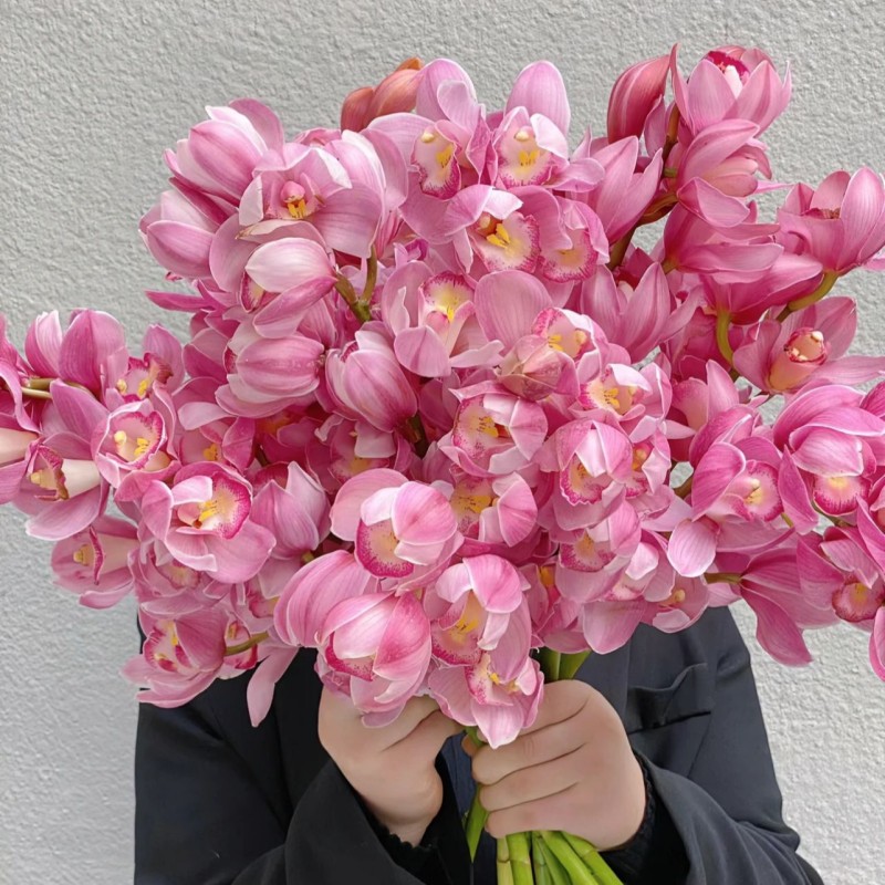 6 Heads 3D Real Touch Wet Feeling Cymbidium Orchid | Stereo Film Orchid for Wedding Event Hotel Decor - Image 7