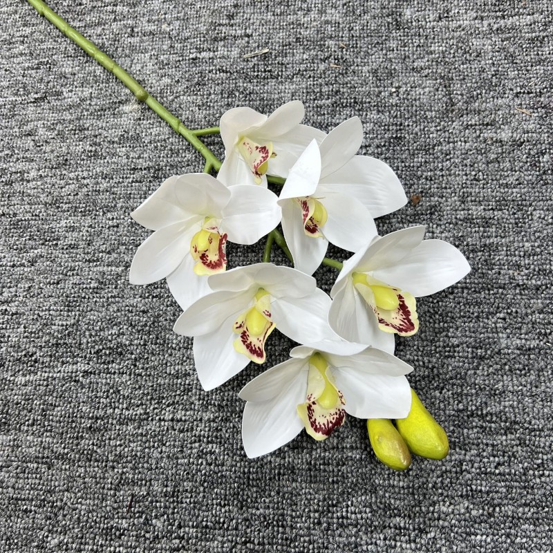 3D Real Touch Wet Feeling 6-Heads Cymbidium Orchid